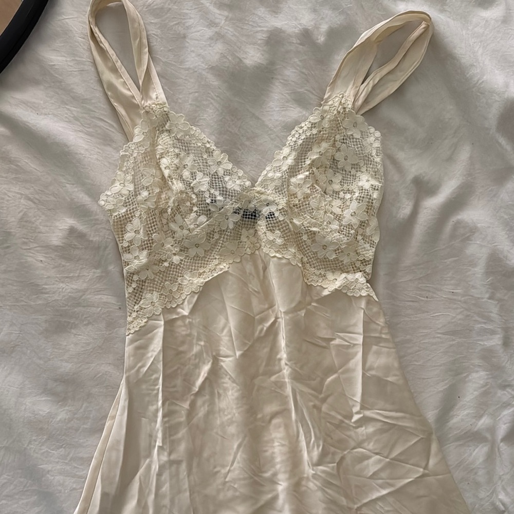 Lioness Cream Lace Slip Dress